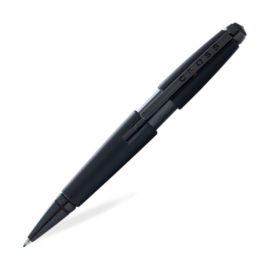 Cross Edge Roller Ball Pen - Matt Black PVD