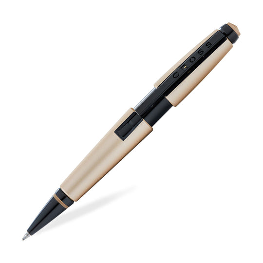 Cross Edge Roller Ball Pen - Matt Hazelnut PVD