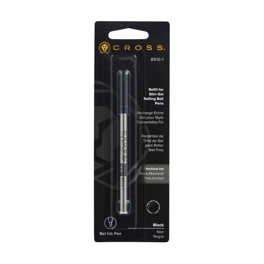 Cross 8910-1 Slim Gel Roller Ball Pen Refill - Black - Medium