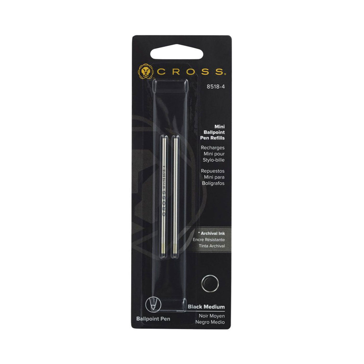 Cross Standard Mini Ball Pen Refill - Pack Of 2, Black 1