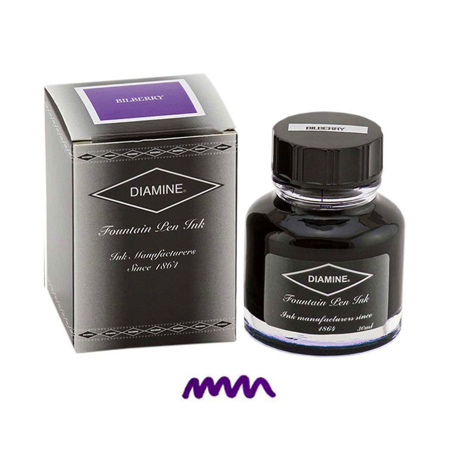 Diamine Bilberry Fountain Pen Ink - 30ml Bottle For Vintage & Modern Pens
