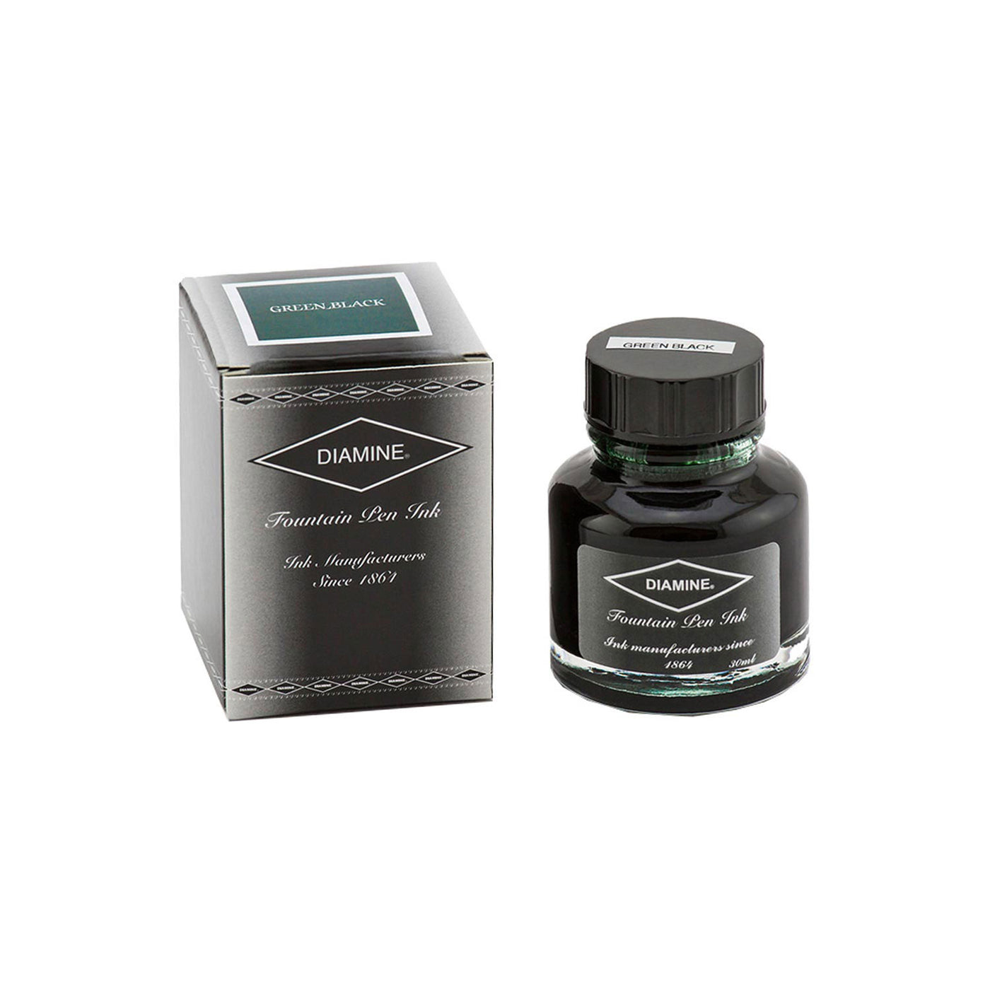 Diamine India Ink Bottle Green Black - 30ml