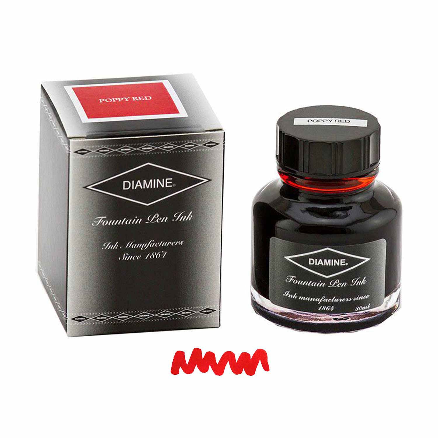 Diamine Poppy Red Ink - 30ml | Shop Online at Makoba | Diamine