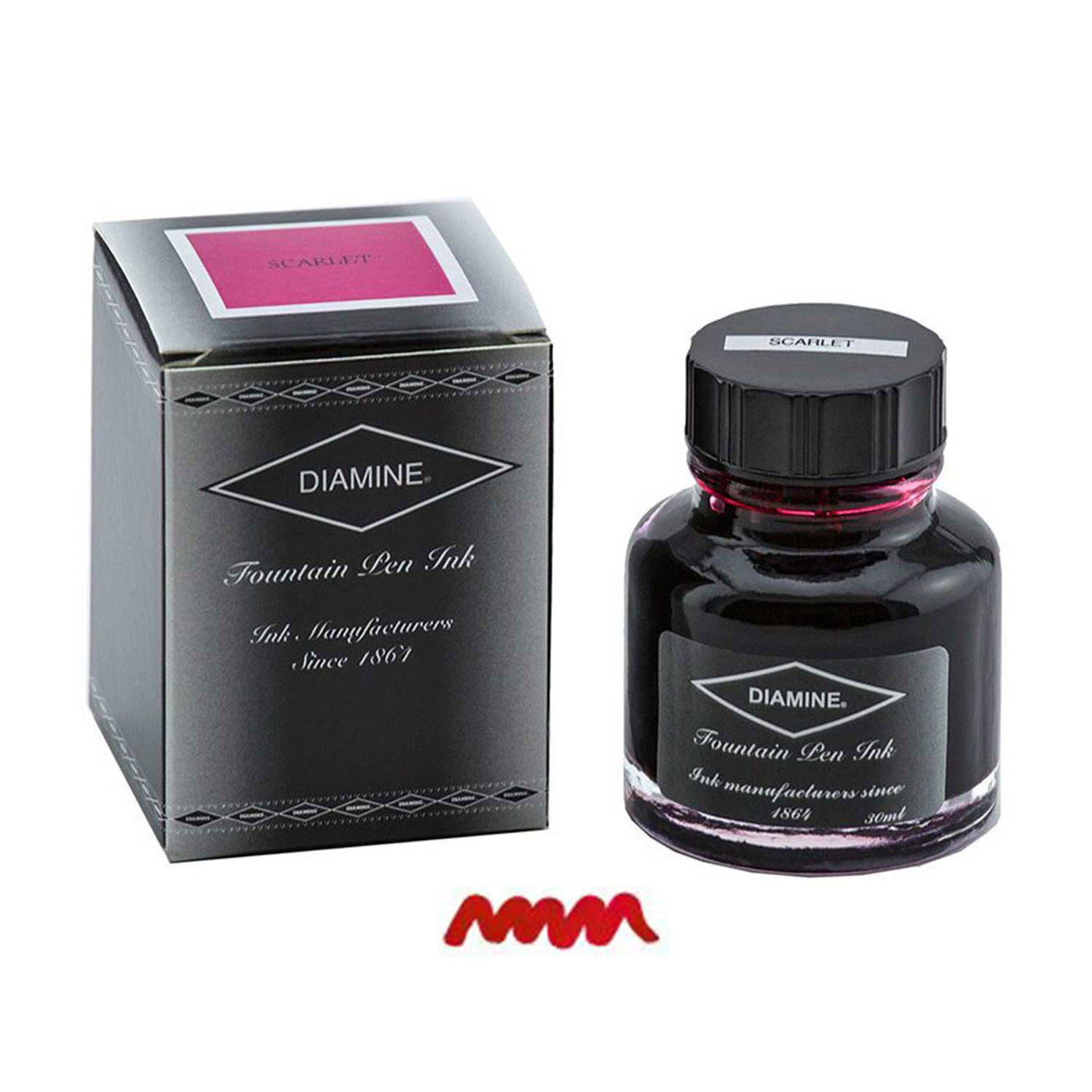 Diamine India Ink Bottle Scarlet Pink - 30ml