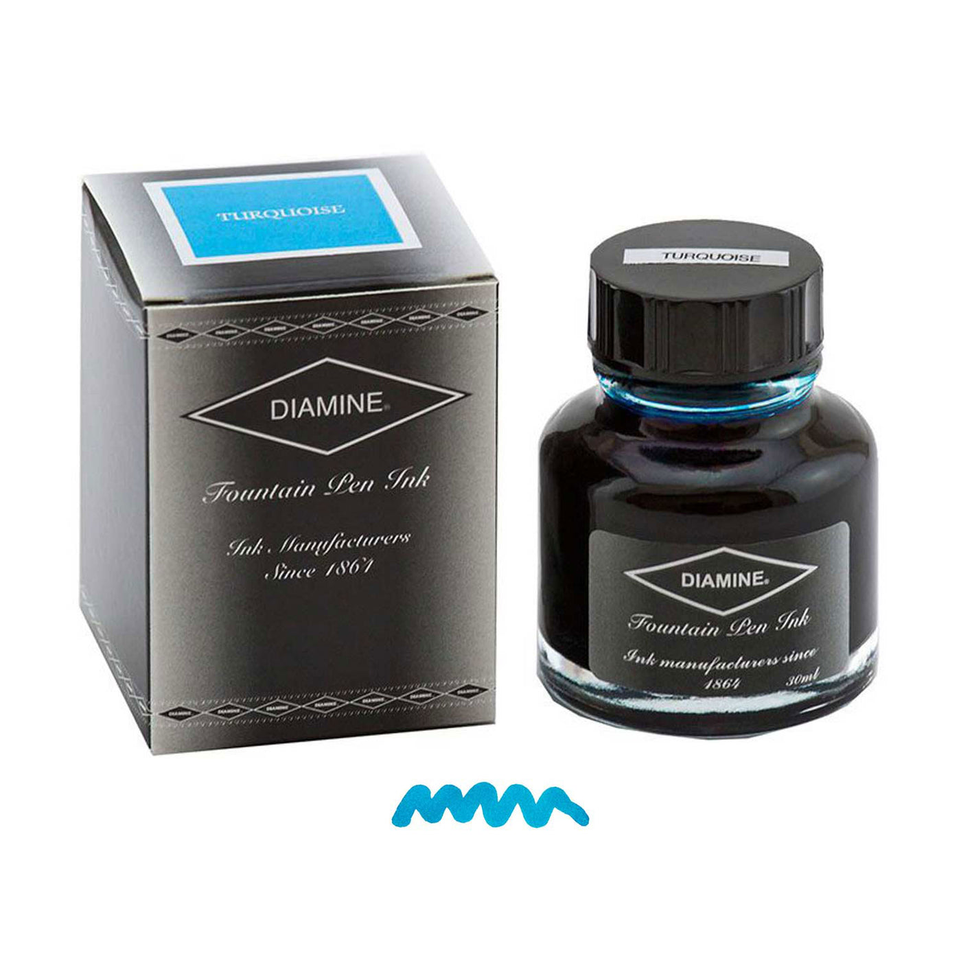 Diamine India Ink Bottle, Turquoise Blue - 30ml