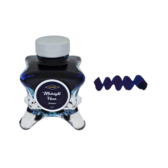 Diamine Inkvent Sheen Ink Bottle, Midnight Hour - 50ml