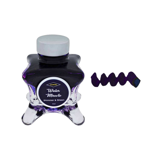 Diamine Inkvent Shimmer & Sheen Ink Bottle, Winter Miracle - 50ml