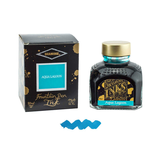 Diamine Aqua Lagoon Ink Bottle - 80ml