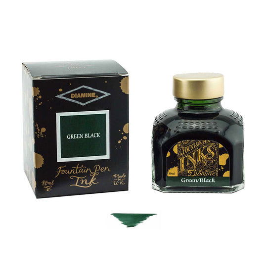 Diamine Green/Black Ink Bottle - 80ml