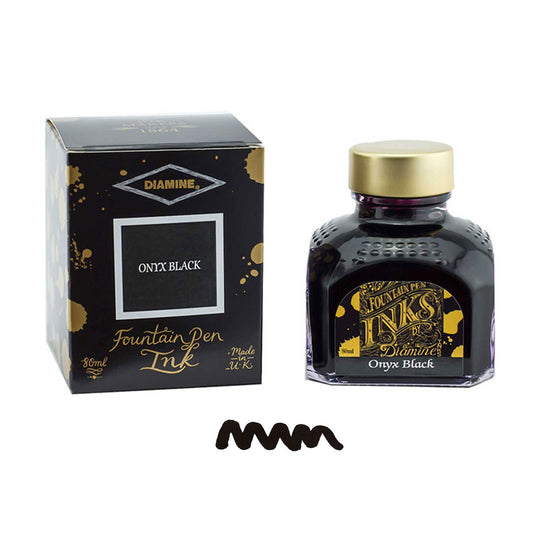Diamine Onyx Black Ink Bottle - 80ml