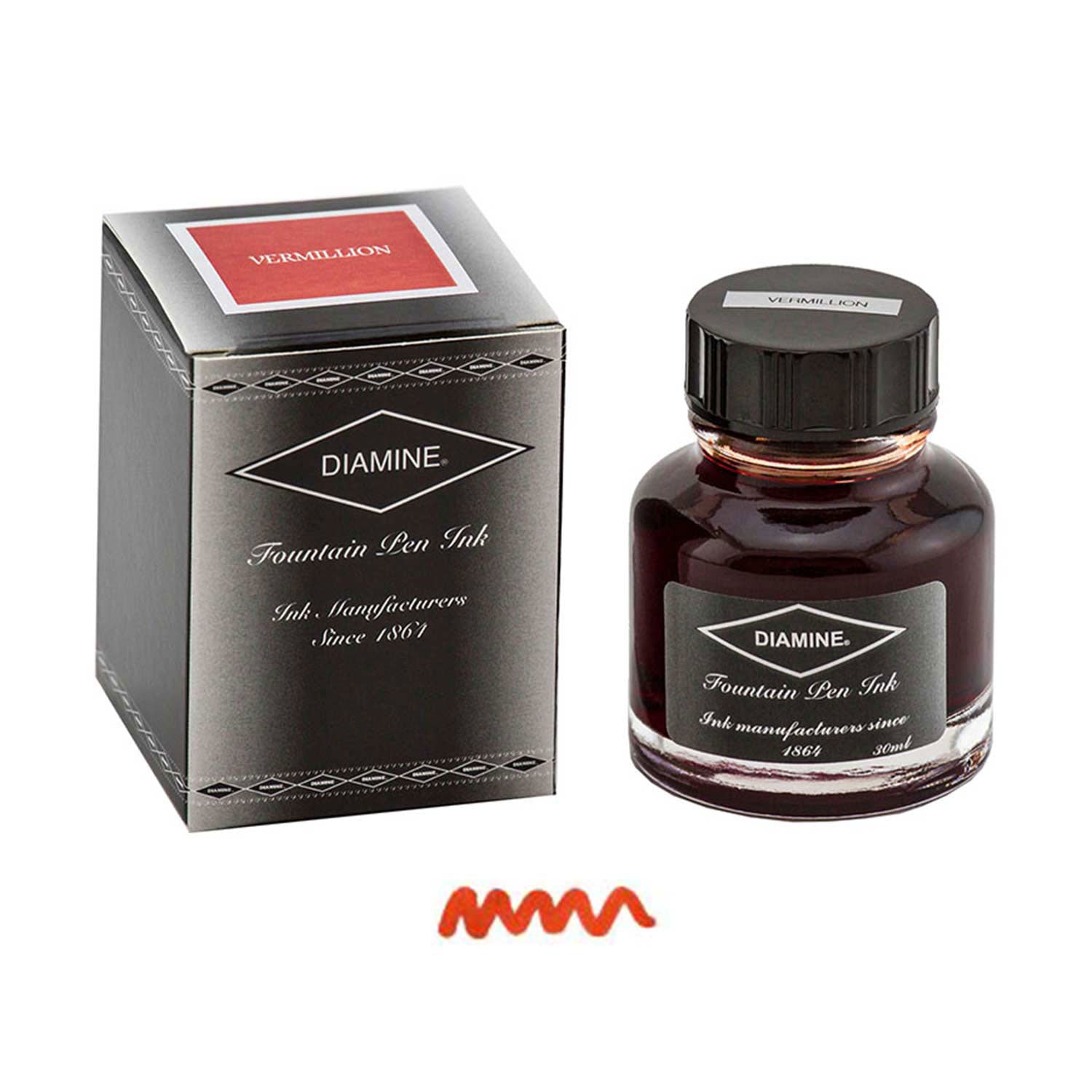 Diamine India Ink Bottle, Vermillion Red 30ml Makoba