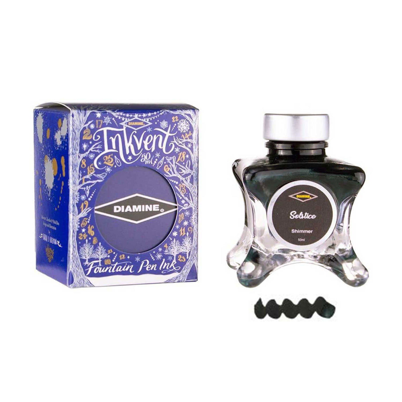 Diamine Inkvent Blue Edition Ink Bottle Solstice (Black) - 50ml