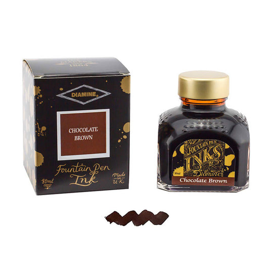 Diamine Chocolate Brown Ink Bottle - 80ml
