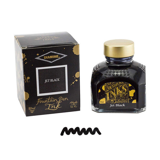 Diamine Jet Black Ink Bottle - 80ml