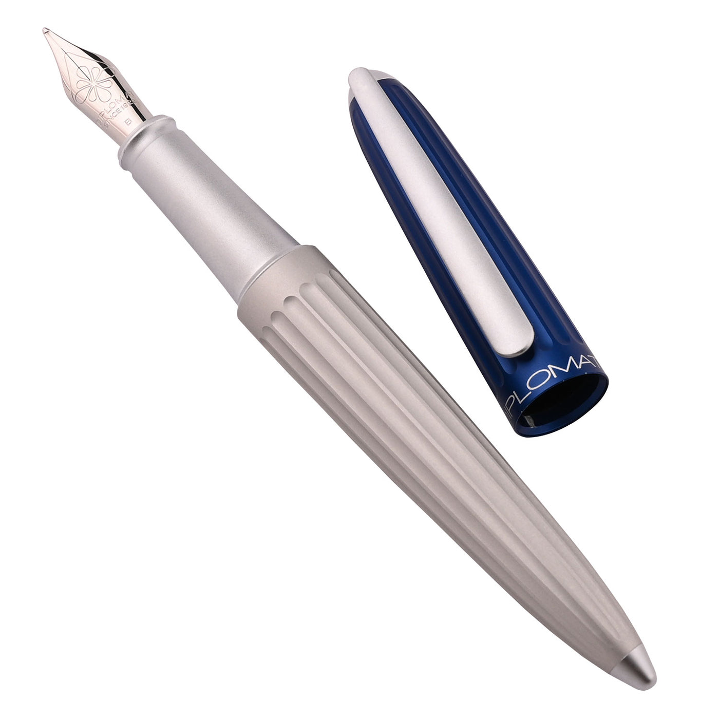Diplomat Aero Fountain Pen - Blue Silver 2