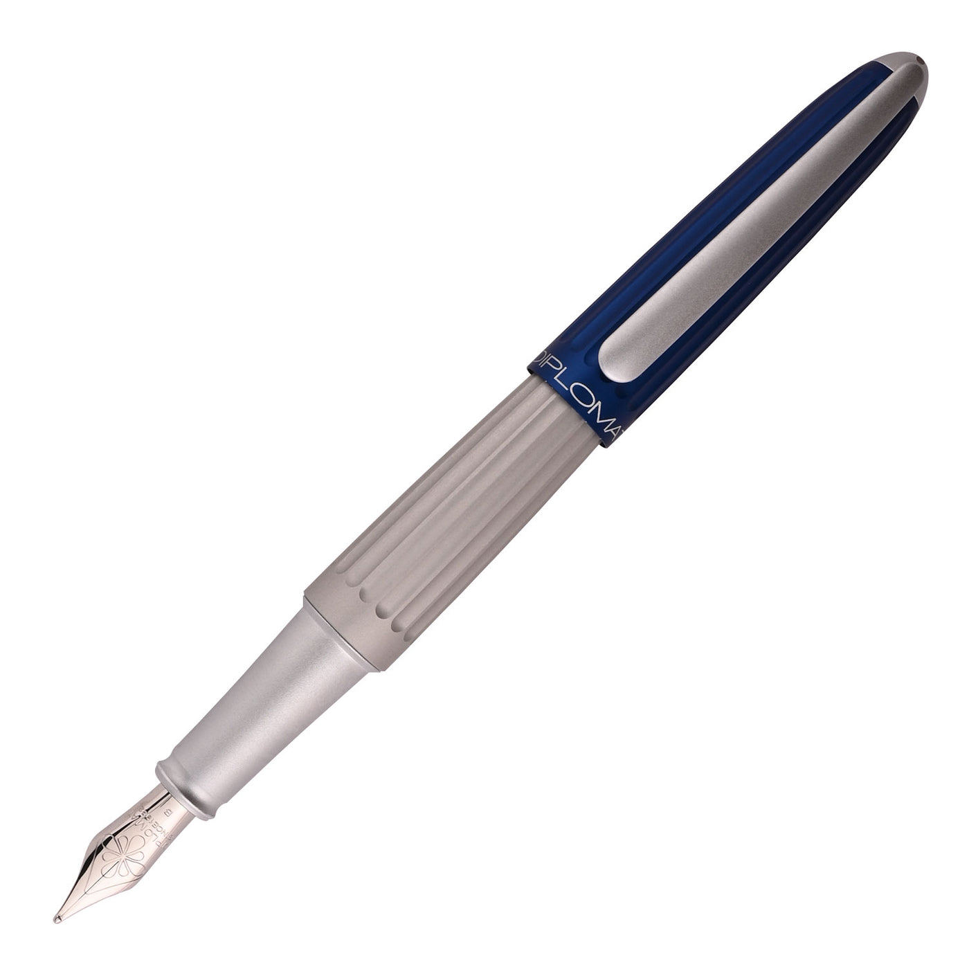 Diplomat Aero Fountain Pen - Blue Silver 4