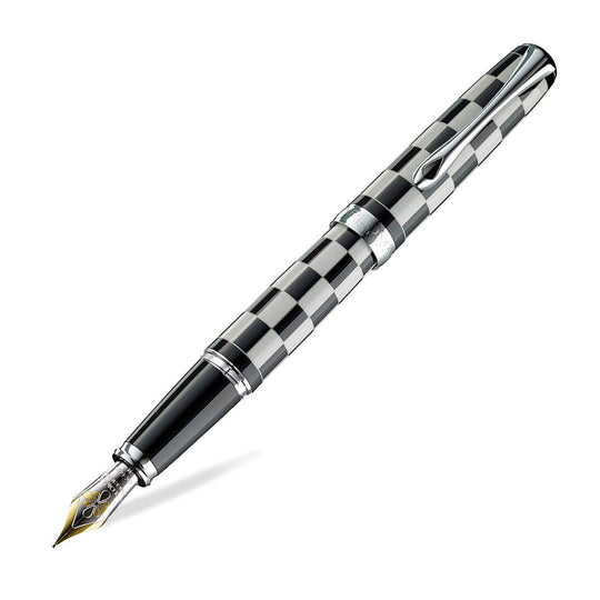 Diplomat Excellence A+ Fountain Pen, Chequered - 14K Gold Nib