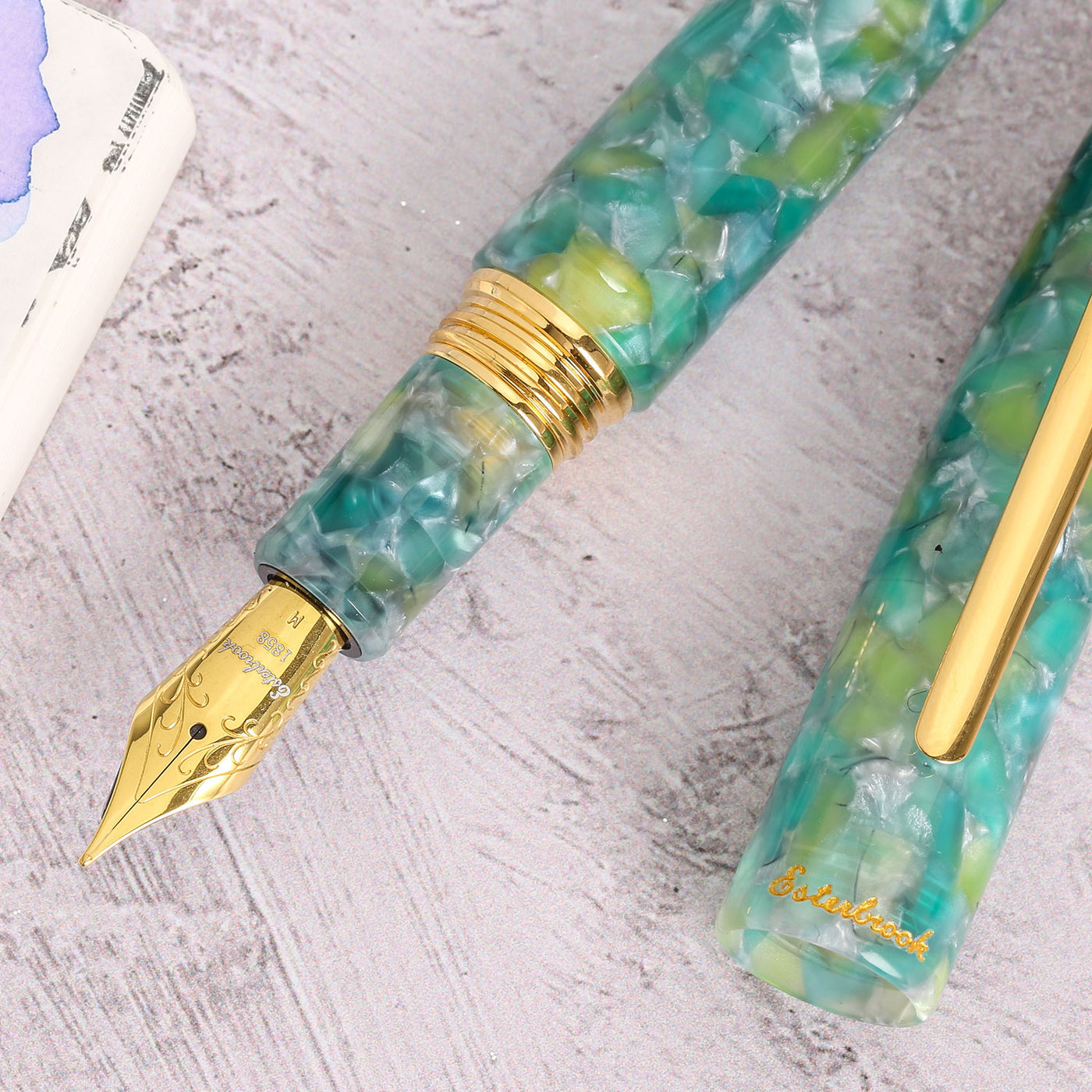 Esterbrook Estie Regular Fountain Pen - Sea Glass GT 8