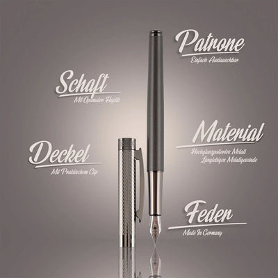 Horner Levio Fountain Pen Gunmetal Grey - Steel Nib 4