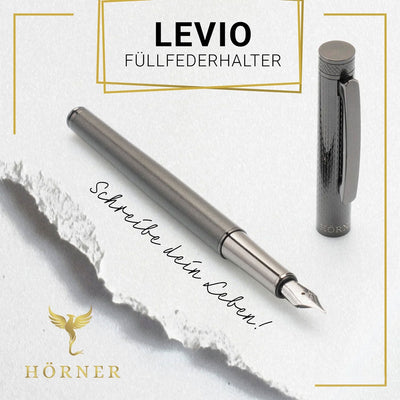 Horner Levio Fountain Pen Gunmetal Grey - Steel Nib 9