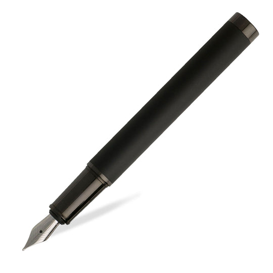 Hugo Boss Column Fountain Pen, Black - Steel Nib