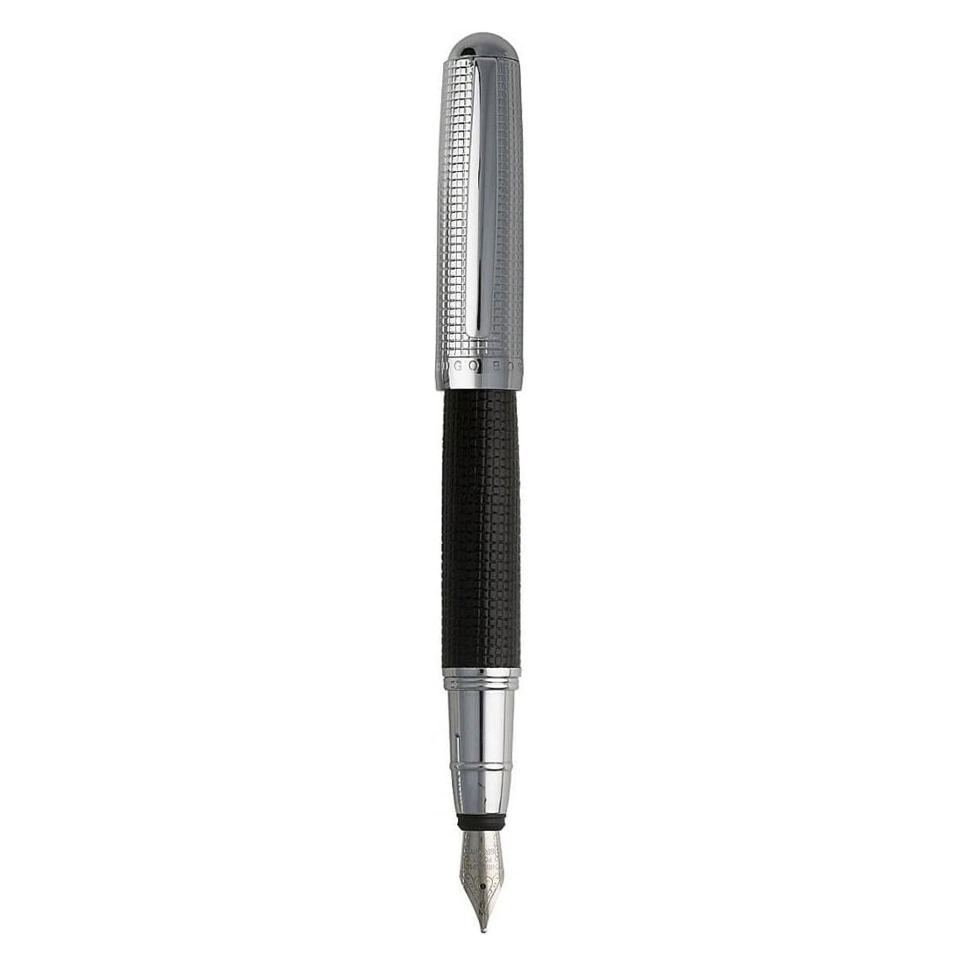 Hugo Boss Grid Fountain Pen Black - Steel Nib 3