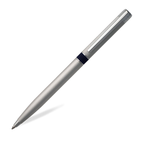 Hugo Boss Sash Diamond Pattern Ball Pen, Textured Chrome