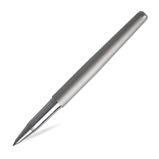 Hugo Boss Sash Diamond Pattern Roller Ball Pen, Textured Chrome