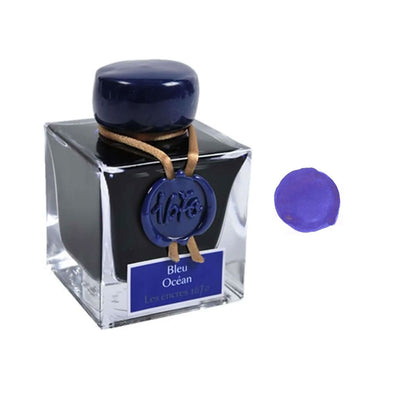J Herbin 1670 Anniversary Gold Shimmer Ink Bottle Bleu Ocean (Deep Blue) - 50ml