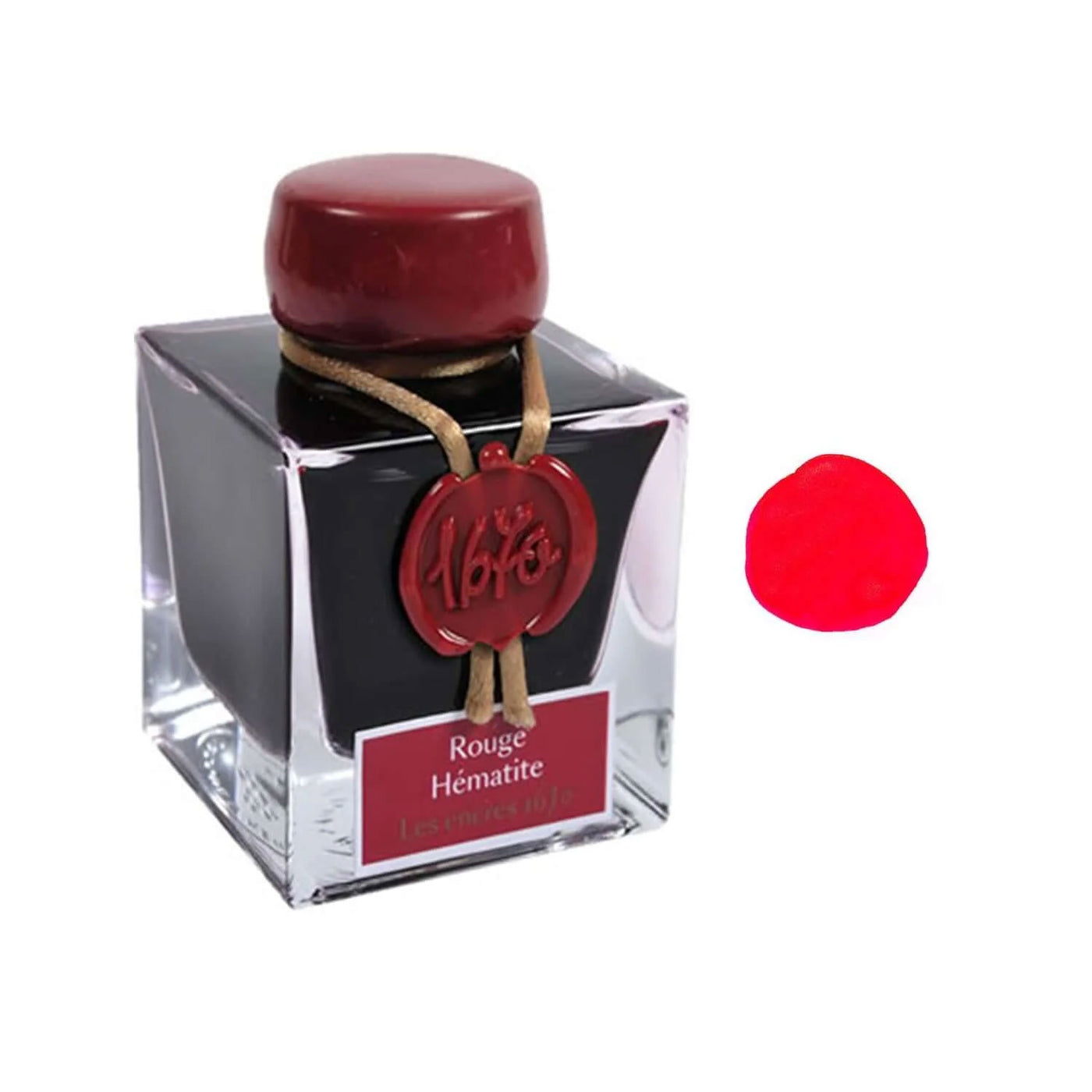 J Herbin 1670 Anniversary Gold Shimmer Ink Bottle Rouge Hematite (Dark Red) - 50ml