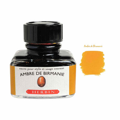 J Herbin "D" Series Ink Bottle Ambre De Birmanie (Light Brown) - 30ml 1