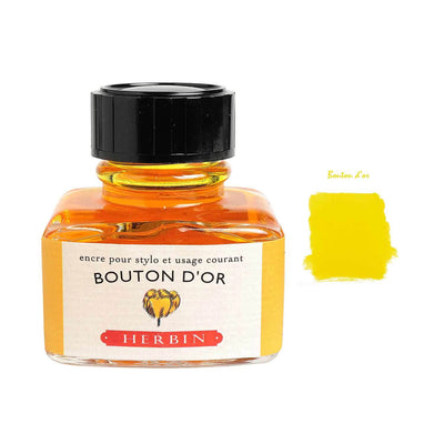 J Herbin "D" Series Ink Bottle Bouton D'Or (Yellow) - 30ml 1
