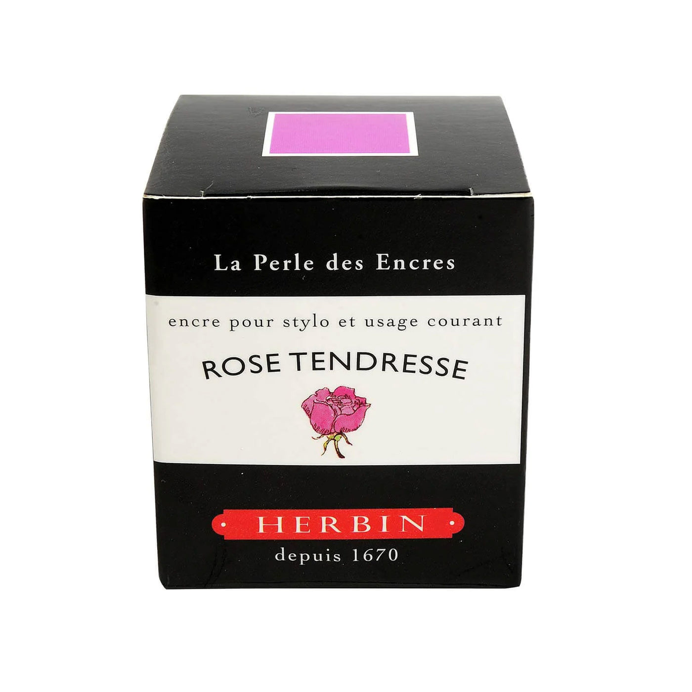 J Herbin "D" Series Ink Bottle Rose Tendresse (Rose Pink) - 30ml 2
