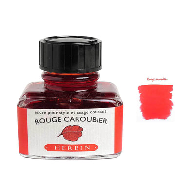 J Herbin "D" Series Ink Bottle, Rouge Caroubier (Red) - 30ml