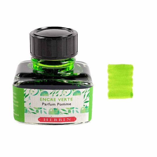 J Herbin Encre Scented Ink Bottle, Encre Verte (Apple Green) - 30 ml