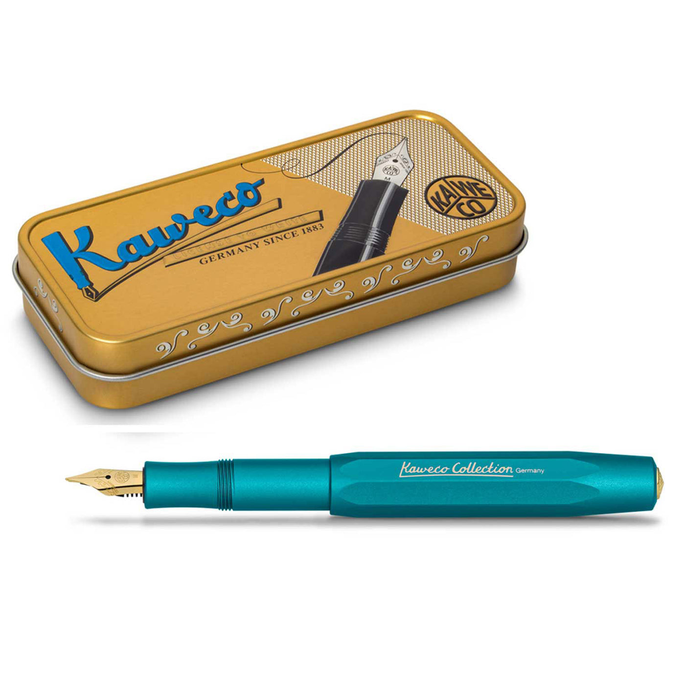 Kaweco Collection Fountain Pen with Optional Clip - Iguana Blue (Special Edition) 6