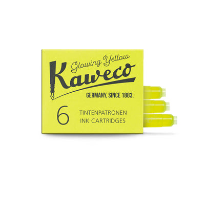 Kaweco Small Ink Cartridges, Glowing Yellow - Pack Of 6