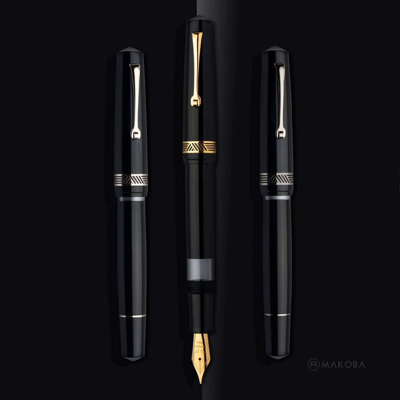 Leonardo Magico Fountain Pen - Glossy Black GT 7