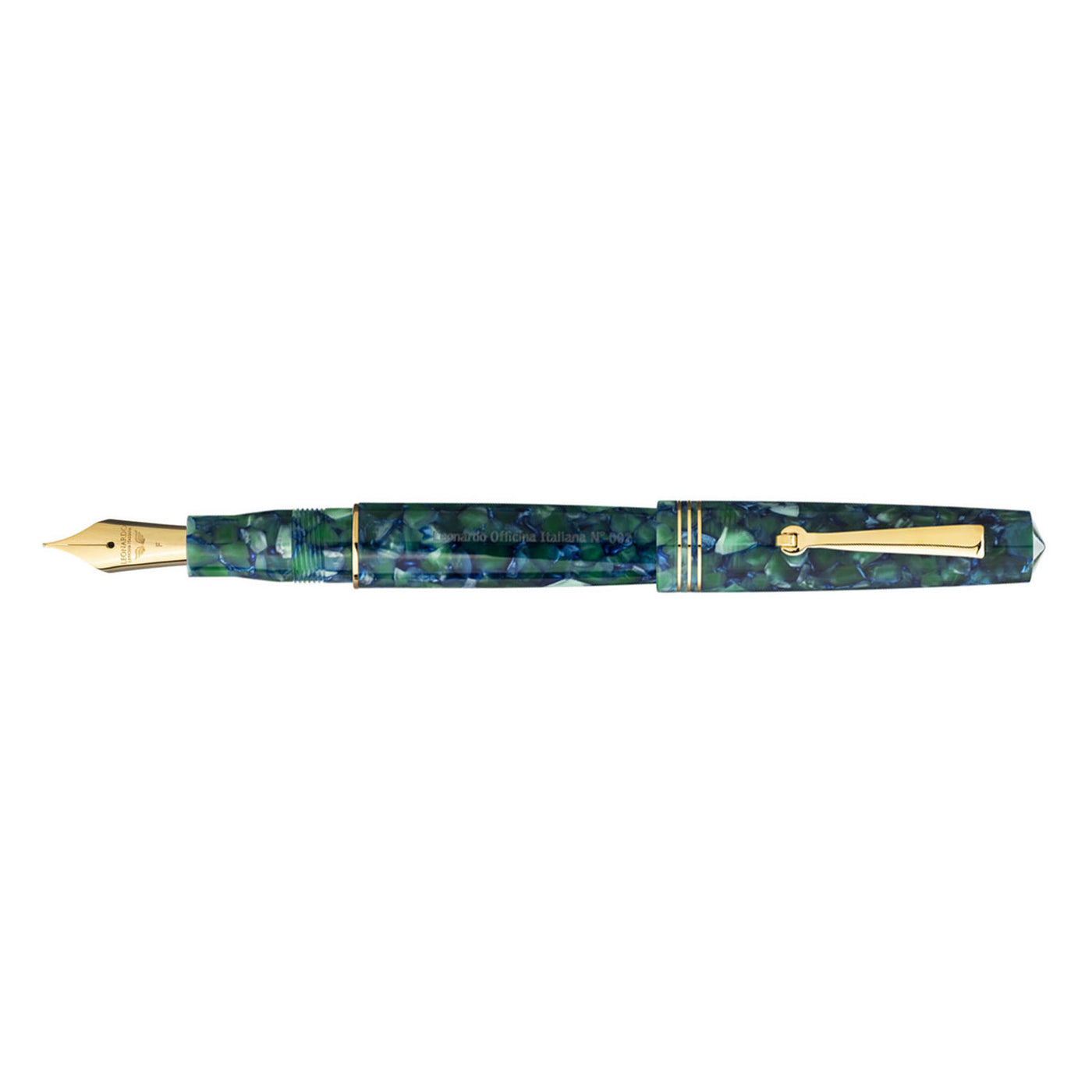 Leonardo Momento Zero Fountain Pen - Iride Green Blue GT 2