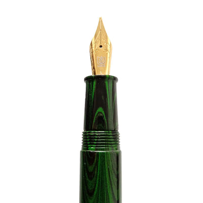 Lotus Shikhar Fountain Pen, Green Swirl
