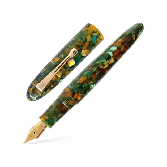 Lotus Shikhar Fountain Pen, Green Yellow - Jowo Steel Nib