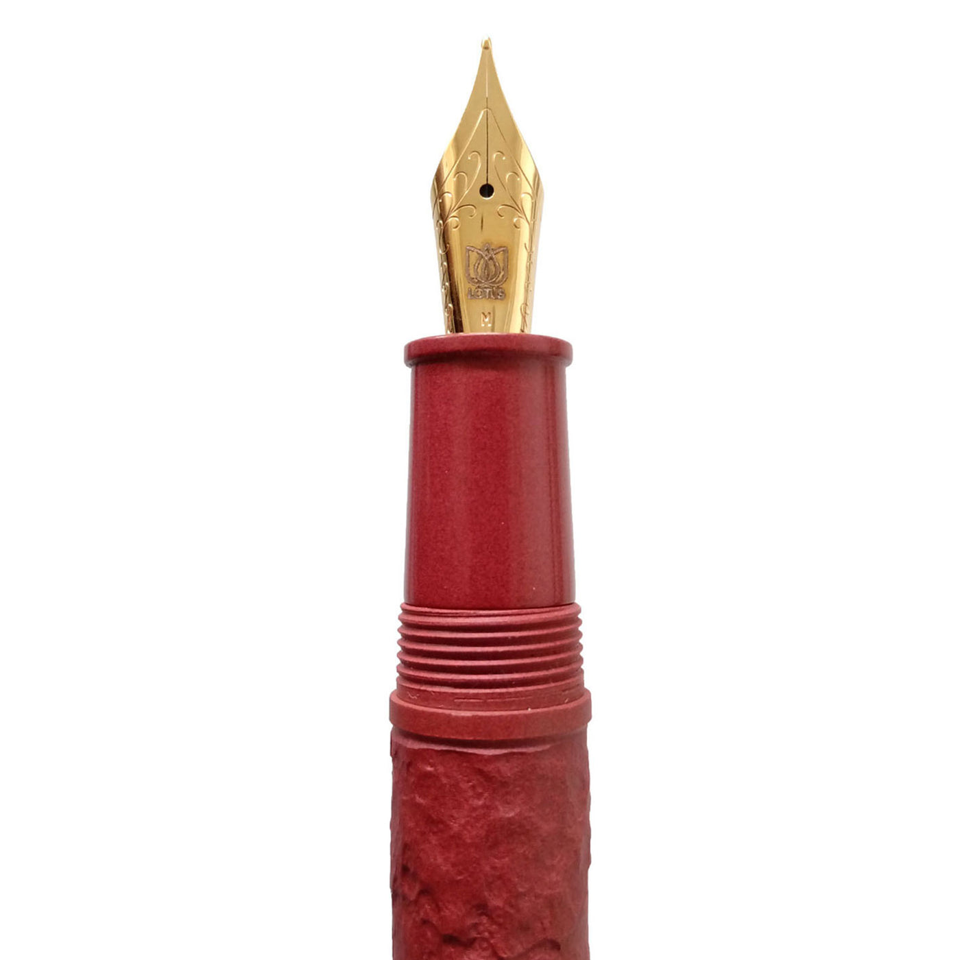 Lotus Shikhar Fountain Pen Hammered Brick Red Jowo Steel Nib 2