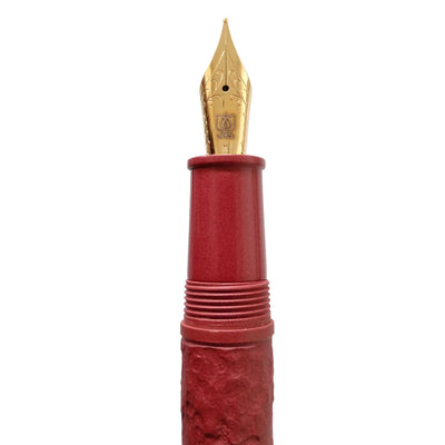 Lotus Shikhar Fountain Pen Hammered Brick Red Jowo Steel Nib 2