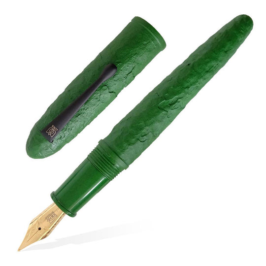 Lotus Shikhar Fountain Pen, Hammered Leaf Green - Jowo Steel Nib