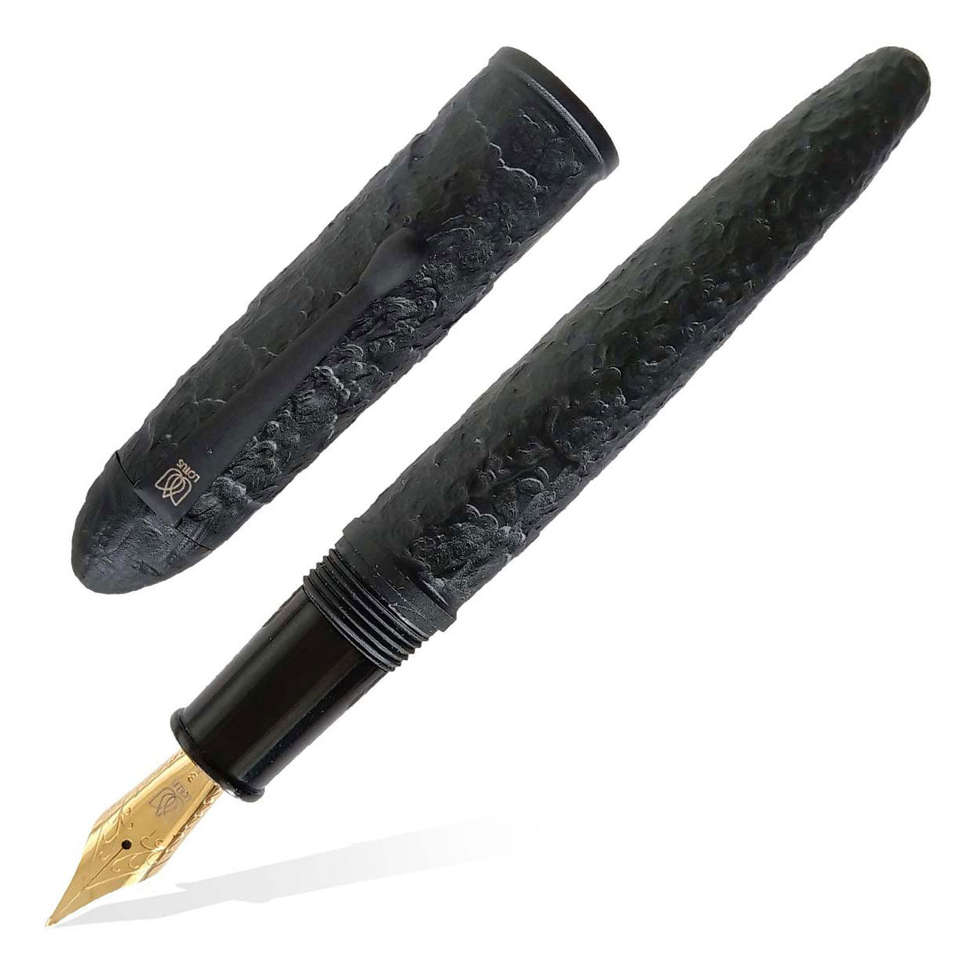 Lotus Shikhar Fountain Pen, Hammered Matte Black