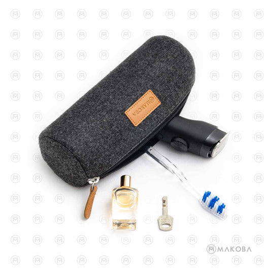 Makoba Felt Stationery Pouch, Grey - Round