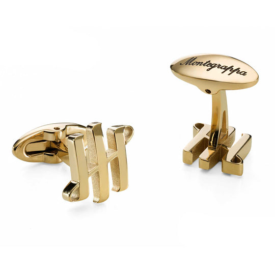 Montegrappa Classico Ambigram Cufflinks, Gold