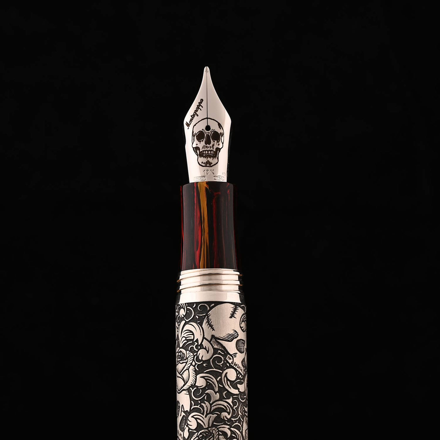 Montegrappa Skulls & Roses Fountain Pen - Sterling Silver CT (Limited Edition) 12