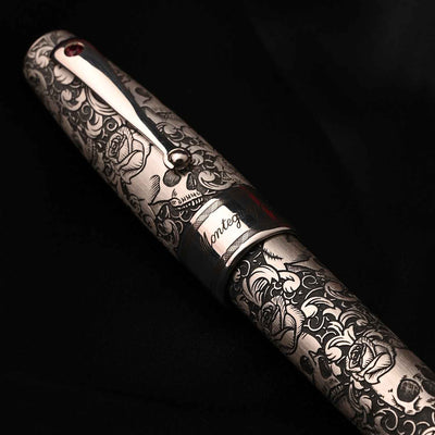 Montegrappa Skulls & Roses Fountain Pen - Sterling Silver CT (Limited Edition) 14