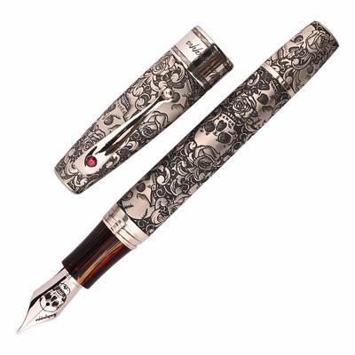 Montegrappa Skulls & Roses Fountain Pen - Sterling Silver CT (Limited Edition) 1